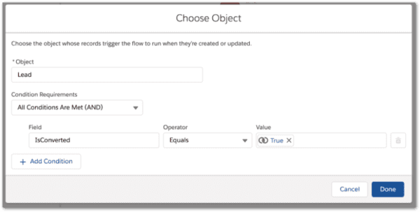 Criteria for Object that Triggers a Flow