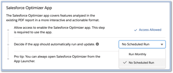 Salesforce Optimizer App